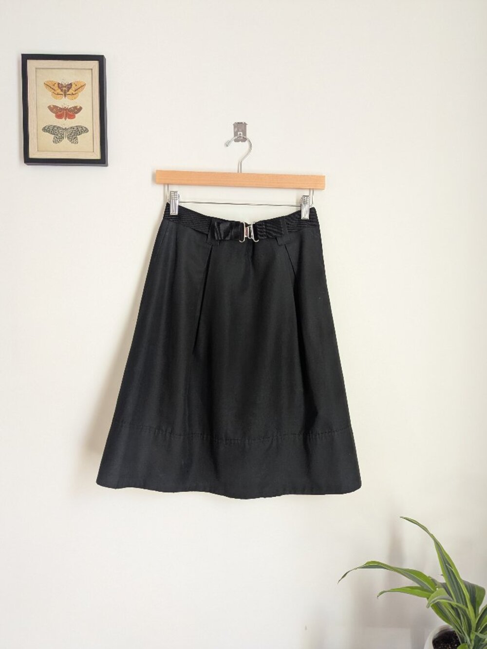Sinclaire 10 A-line Skirt Women's Size 6 Cotton Silk Black